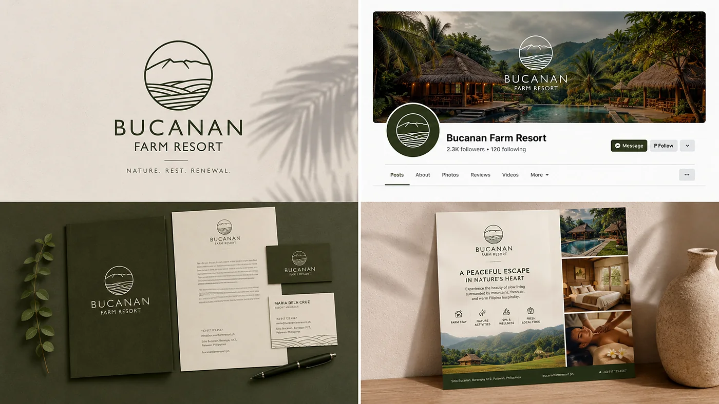 Bucanan Resort logo — warm, upscale hospitality identity